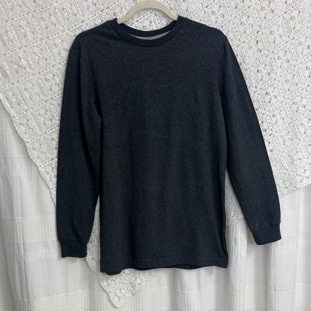 Old Navy Youth’s Charcoal Crewneck Long Sleeve T-Shirt